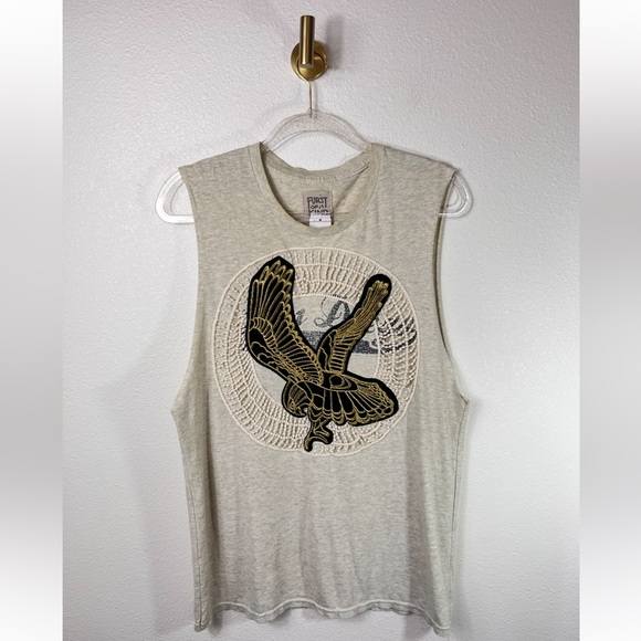 Furst Of A Kind NWT Vintage UNISEX Embroidered Eagle Knit Sleeveless Tank Top OS - Picture 1 of 8